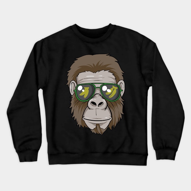 Cool Gorilla with glasses Crewneck Sweatshirt by Luxara